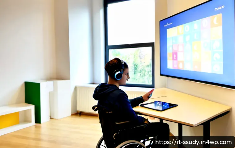 Home 14 접근성을 고려한 몰입형 학습 환경 설계 - Photorealistic inclusive immersive learning room in an Italian community education center, a middle-...